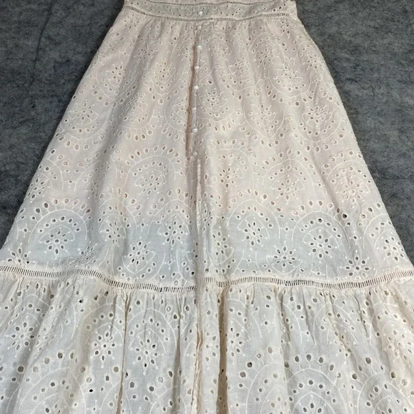 Simplee Dress Women's M Pink Lace Embroidered V Neck Pearl Buttons Baby Doll Y2K - Picture 5 of 13